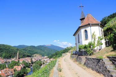 Ville de Thann vue sur le sentier 