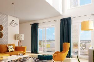 perspective intérieur de la résidence HYDE PARK à BORDEAUX quartier Euratkantique