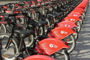 Parc à vélos à Lille
