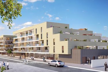 Perspective extérieur de la résidence Les Terrasses de Galisson à Mérignac 