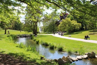 Vue sur un parc à Roubaix 

