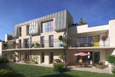 Perspective extérieur de la résidence Biscara collectif programme immobilier neuf réalisé par nexity à orléans