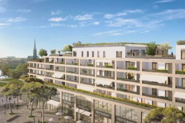 Perspective extérieure de la résidence Bordoriva au cœur du quartier Bordeaux belvédère réalisé par Nexity