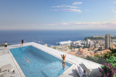 Terrasse d'une Résidence avec piscine à Nice