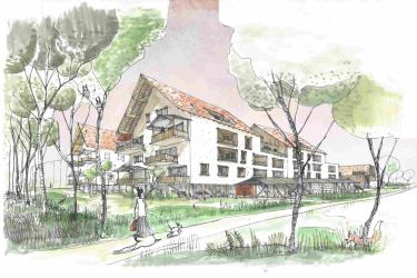 Dessin de la future résidence Parc'coeur à Tours