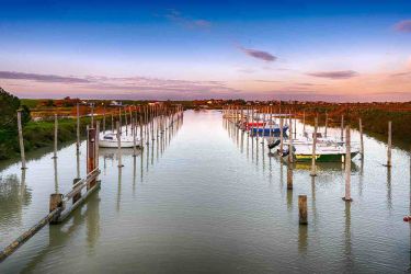 Port de Nieul sur mer avec coucher du soleil 