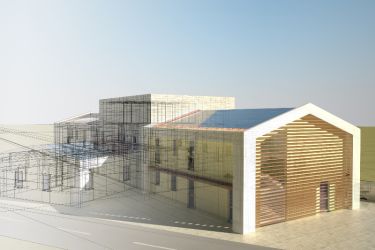 Modèle 3D d'une maison individuelle